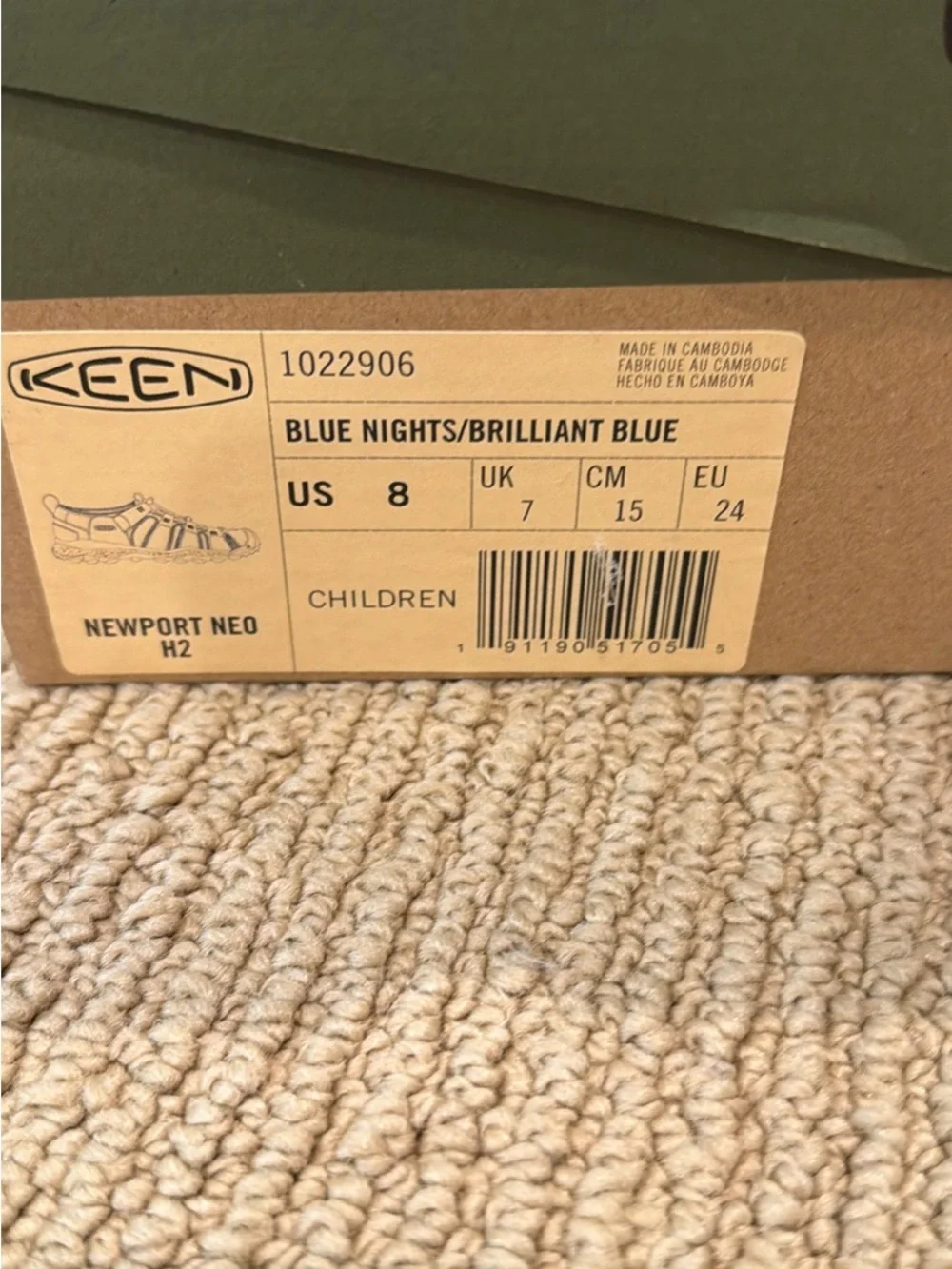 Keen Newport Neo H2 Little Kids Navy Sport Hiking Outdoor Sandals Size 8